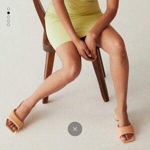 Mango women’s heeled slide sandals US 9.45” long